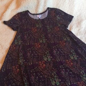 LulaRoe Purple Leaf printed Carly